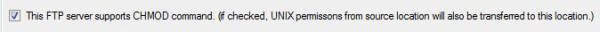 Option: This FTP server supports CHMOD command.